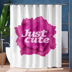 Just Cute Text Over Pink Rose Shower Curtain 60  X 72  (medium)  by dflcprints