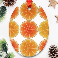 Orange Discs Orange Slices Fruit Oval Ornament (two Sides) by Nexatart