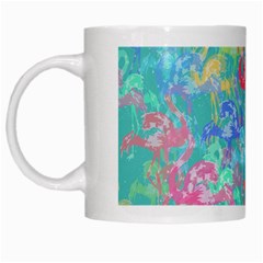 Flamingo Pattern White Mugs by Valentinaart