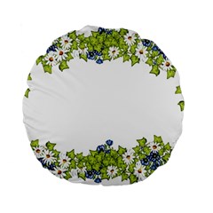 Birthday Card Flowers Daisies Ivy Standard 15  Premium Round Cushions by Nexatart