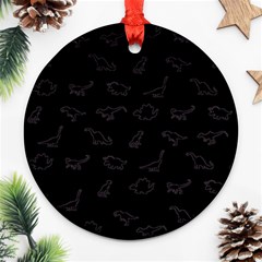 Dinosaurs Pattern Round Ornament (two Sides) by ValentinaDesign