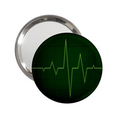 Heart Rate Green Line Light Healty 2 25  Handbag Mirrors by Mariart