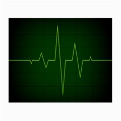 Heart Rate Green Line Light Healty Small Glasses Cloth (2-side) by Mariart