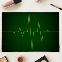 Heart Rate Green Line Light Healty Cosmetic Bag (xxl)  by Mariart