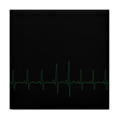 Heart Rate Line Green Black Wave Chevron Waves Tile Coasters by Mariart