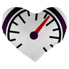 Maker Measurer Hours Time Speedometer Large 19  Premium Flano Heart Shape Cushions by Mariart