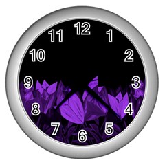 Tulips Wall Clocks (silver)  by ValentinaDesign