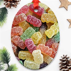 Jelly Beans Candy Sour Sweet Ornament (oval) by Nexatart