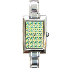 Colorful Triangle Pattern Rectangle Italian Charm Watch by berwies