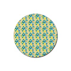 Colorful Triangle Pattern Rubber Round Coaster (4 Pack)  by berwies