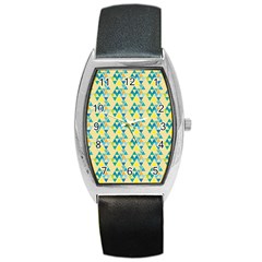 Colorful Triangle Pattern Barrel Style Metal Watch by berwies