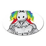 Angry Unicorn Oval Magnet Front