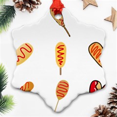 Hot Dog Buns Sate Sauce Bread Snowflake Ornament (two Sides) by Mariart