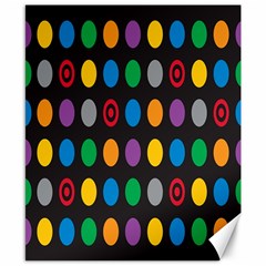 Polka Dots Rainbow Circle Canvas 8  X 10  by Mariart