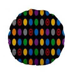 Polka Dots Rainbow Circle Standard 15  Premium Round Cushions by Mariart