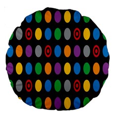 Polka Dots Rainbow Circle Large 18  Premium Round Cushions by Mariart