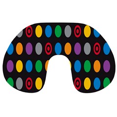 Polka Dots Rainbow Circle Travel Neck Pillows by Mariart