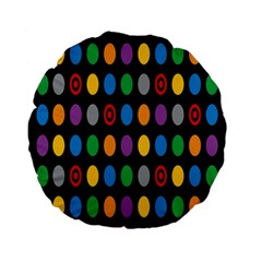 Polka Dots Rainbow Circle Standard 15  Premium Flano Round Cushions by Mariart