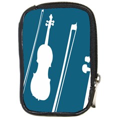 Violin Music Blue Compact Camera Cases by Mariart