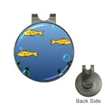 Water Bubbles Fish Seaworld Blue Hat Clips with Golf Markers Front