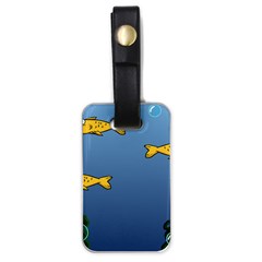 Water Bubbles Fish Seaworld Blue Luggage Tags (one Side)  by Mariart