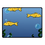 Water Bubbles Fish Seaworld Blue Double Sided Fleece Blanket (Small)  45 x34  Blanket Front