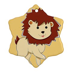 Happy Cartoon Baby Lion Ornament (snowflake) by Catifornia