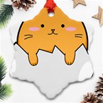 Yellow Cat Egg Snowflake Ornament (Two Sides) Back