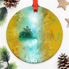 Turquoise River Round Ornament (two Sides) by digitaldivadesigns