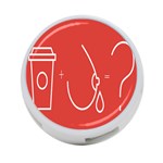 Caffeine And Breastfeeding Coffee Nursing Red Sign 4-Port USB Hub (One Side) Front