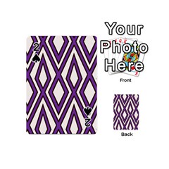 Diamond Key Stripe Purple Chevron Playing Cards 54 (mini)  by Mariart