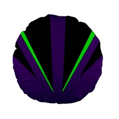 Rays Light Chevron Purple Green Black Line Standard 15  Premium Flano Round Cushions by Mariart