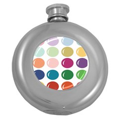 Brights Pastels Bubble Balloon Color Rainbow Round Hip Flask (5 Oz) by Mariart