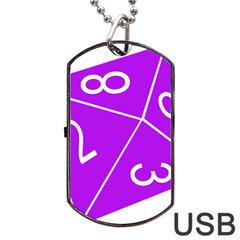 Number Purple Dog Tag Usb Flash (two Sides) by Mariart