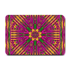 Feather Stars Mandala Pop Art Small Doormat  by pepitasart