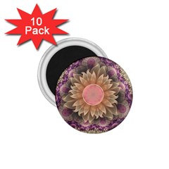 Pastel Pearl Lotus Garden Of Fractal Dahlia Flowers 1 75  Magnets (10 Pack)  by jayaprime