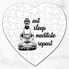 Eat, Sleep, Meditate, Repeat  Jigsaw Puzzle (heart) by Valentinaart