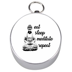 Eat, Sleep, Meditate, Repeat  Silver Compasses by Valentinaart