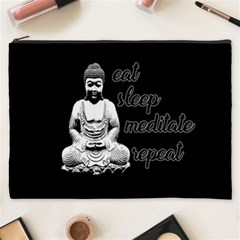 Eat, Sleep, Meditate, Repeat  Cosmetic Bag (xxxl)  by Valentinaart