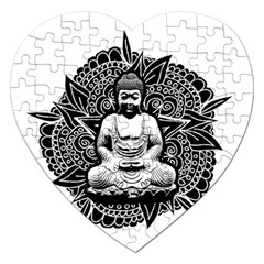 Ornate Buddha Jigsaw Puzzle (heart) by Valentinaart