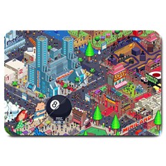 Pixel Art City Large Doormat  by BangZart