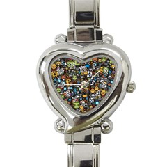 Many Funny Animals Heart Italian Charm Watch by BangZart