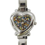 Many Funny Animals Heart Italian Charm Watch Front