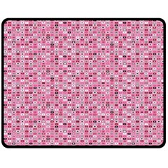 Abstract Pink Squares Double Sided Fleece Blanket (medium)  by BangZart