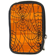 Vector Seamless Pattern With Spider Web On Orange Compact Camera Cases by BangZart