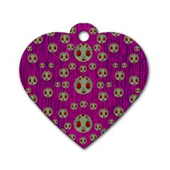 Ladybug In The Forest Of Fantasy Dog Tag Heart (one Side) by pepitasart