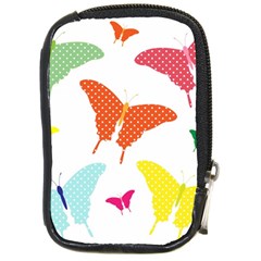 Beautiful Colorful Polka Dot Butterflies Clipart Compact Camera Cases by BangZart