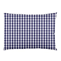 Usa Flag Blue Large Gingham Check Plaid  Pillow Case (two Sides) by PodArtist