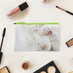 Orchids Flowers White Background Cosmetic Bag (xs) by BangZart