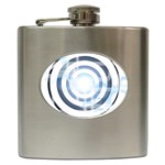 Center Centered Gears Visor Target Hip Flask (6 oz) Front